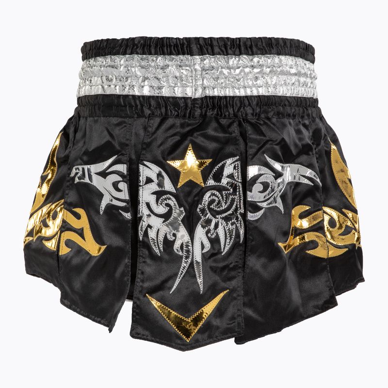 Шорти за тренировка Top King Thai Boxing black/white/gold 2