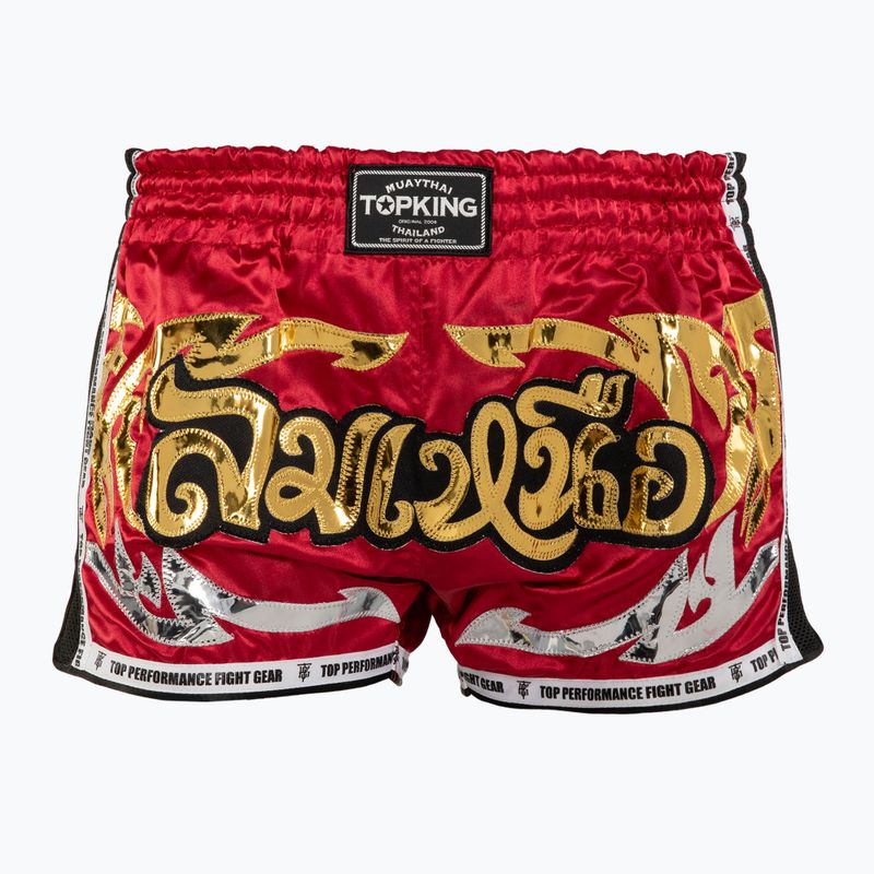 Шорти за тренировка Top King Retro Muaythai maroon/gold