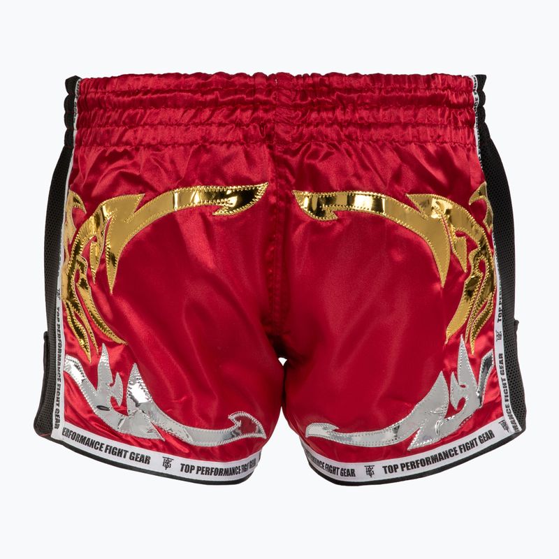 Шорти за тренировка Top King Retro Muaythai maroon/gold 2