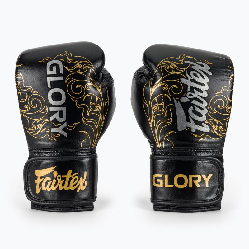 Боксови ръкавици Fairtex Glory Kickboxing Competition Training Boxing black/gold 2