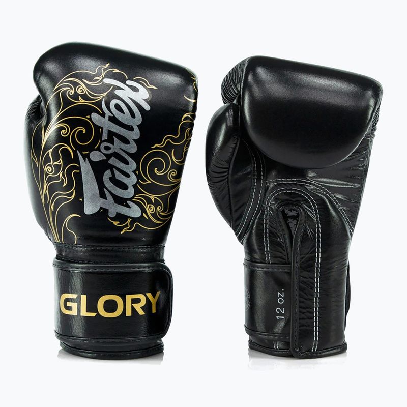 Боксови ръкавици Fairtex Glory Kickboxing Competition Training Boxing black/gold
