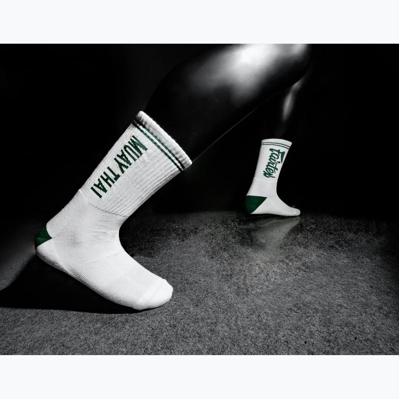 Чорапи Fairtex „Muay Thai“ white/green 3