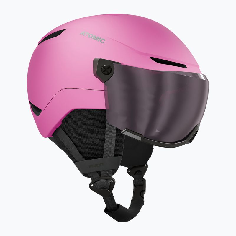 Детска скиорска каска Atomic Revent Visor Jr pink/silver flash