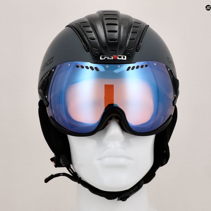 Ски каска CASCO SP-2 Photomatic Visor структурирана арсеново сиво / червено 9