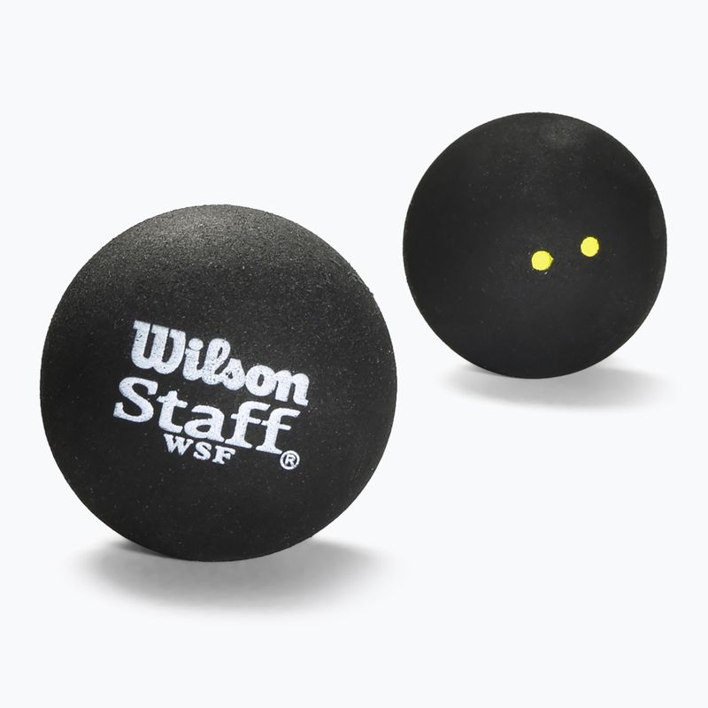 Wilson Staff Ball Double Yellow Dot топки за скуош 3 бр. черни.