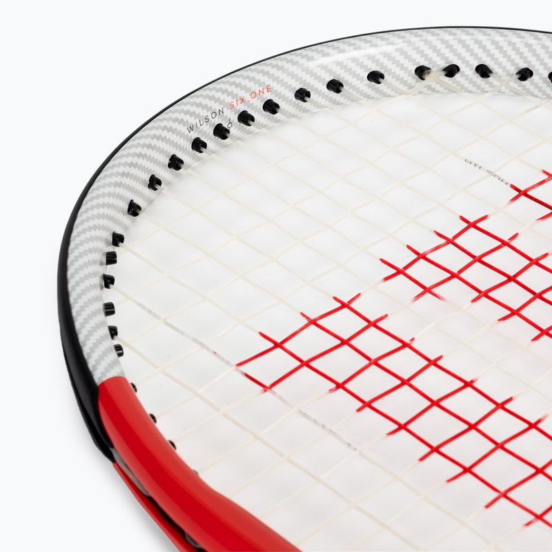 Wilson Six.One Lite 102 CVR тенис ракета червено и бяло WRT73660U 6