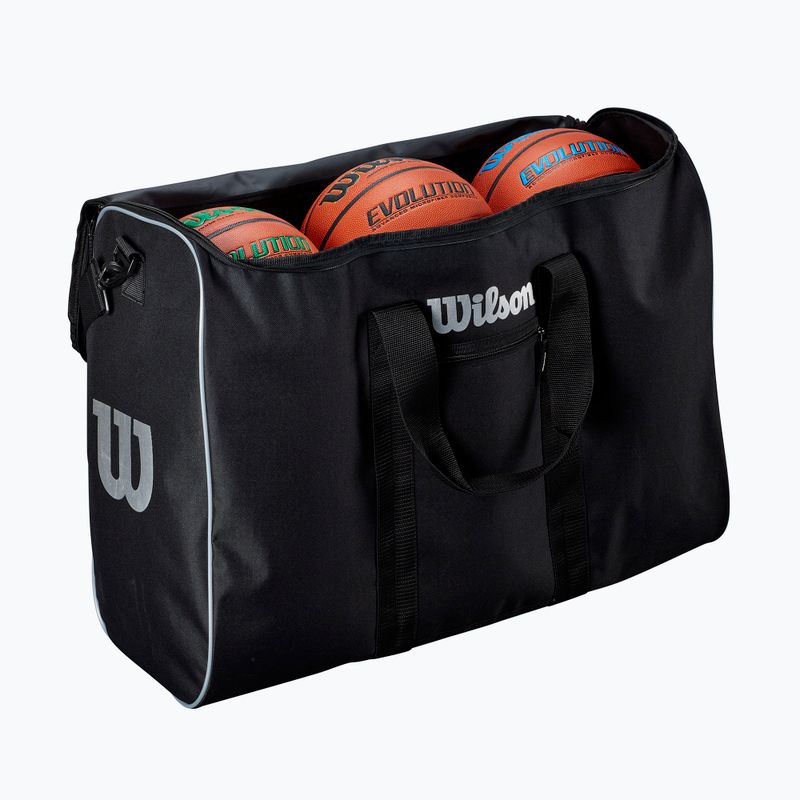 Чанта за баскетболни топки Wilson Travel Basket 6 Ball black/silver 3