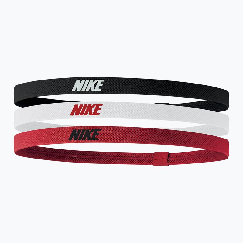 Лента за глава Nike Elastic Headbands 2.0 3 бр. black/white/university red