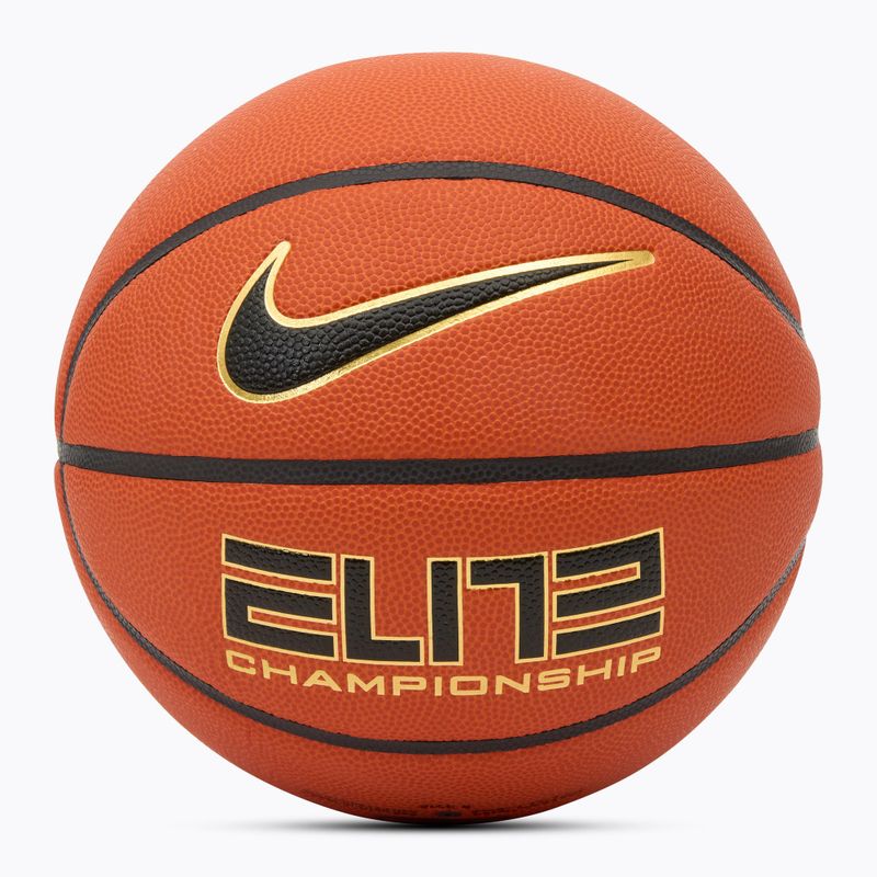 Баскетболна топка Nike Elite Championship 8P 2.0 Deflated amber court/ black/metallic gold/ black размер 6