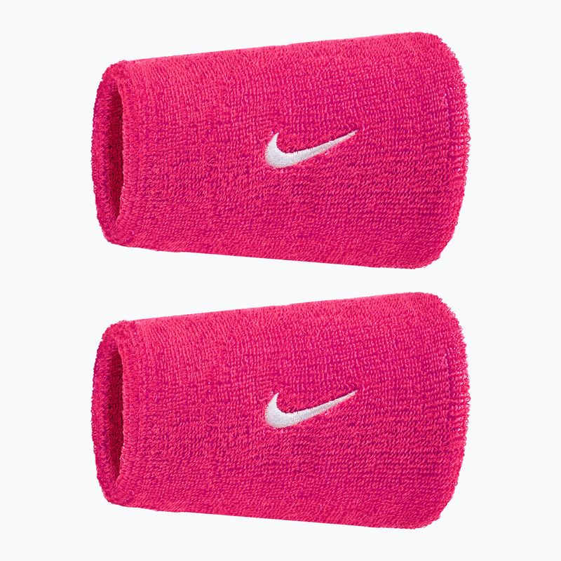 Хавлиени накитници Nike Swoosh Classic Doublewide Wristbands 2 бр. vivid pink/white