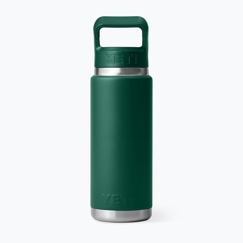 Термо бутилка YETI Rambler Straw 769 ml black forest green 2