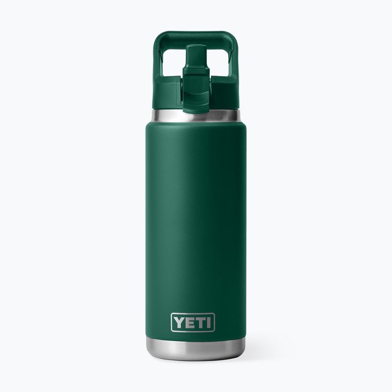 Термо бутилка YETI Rambler Straw 769 ml black forest green 3