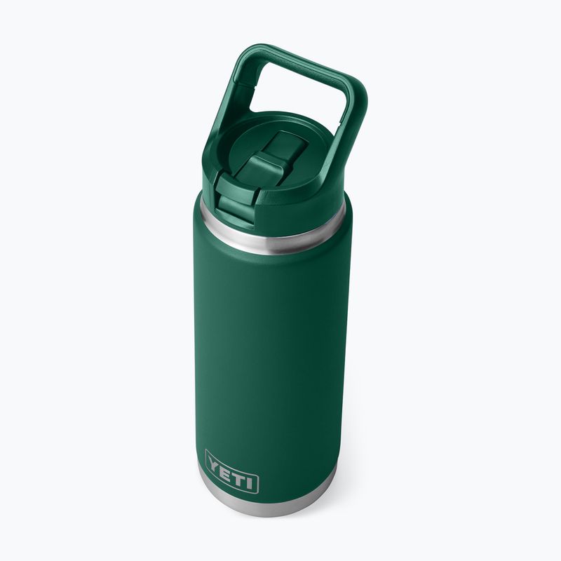 Термо бутилка YETI Rambler Straw 769 ml black forest green 4