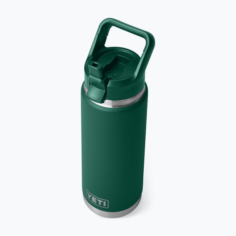 Термо бутилка YETI Rambler Straw 769 ml black forest green 5