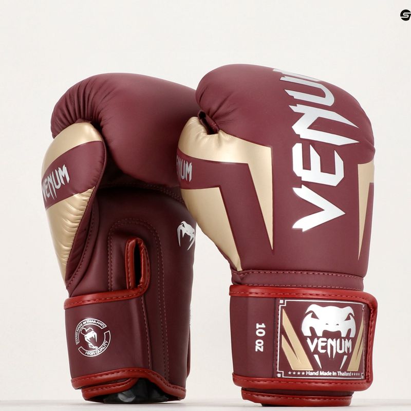 Боксови ръкавици Venum Elite бордо/злато 6