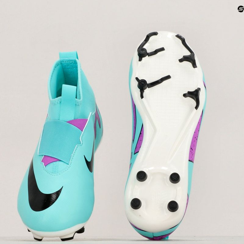 Детски футболни обувки Nike Jr Zoom Mercurial Superfly 9 Academy FG/MG hyper turquoise/black/ white/fuchsia dream 8