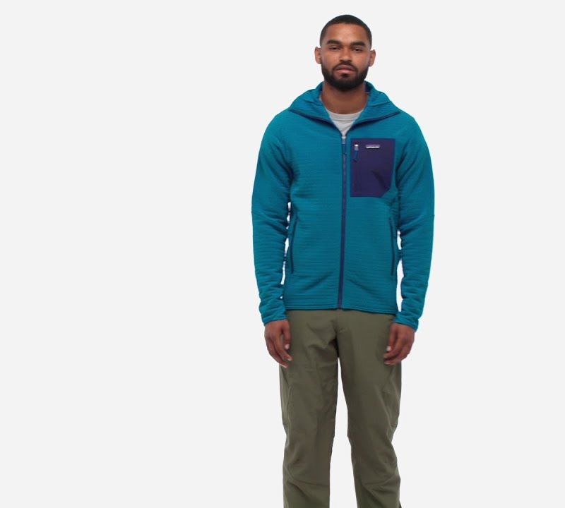 Patagonia R2 TechFace Hoody софтшел яке belay blue за мъже 12