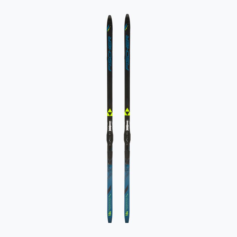 Ски за ски бягане Fischer Fibre Crown EF Mounted + връзки Tour Step-In black/blue