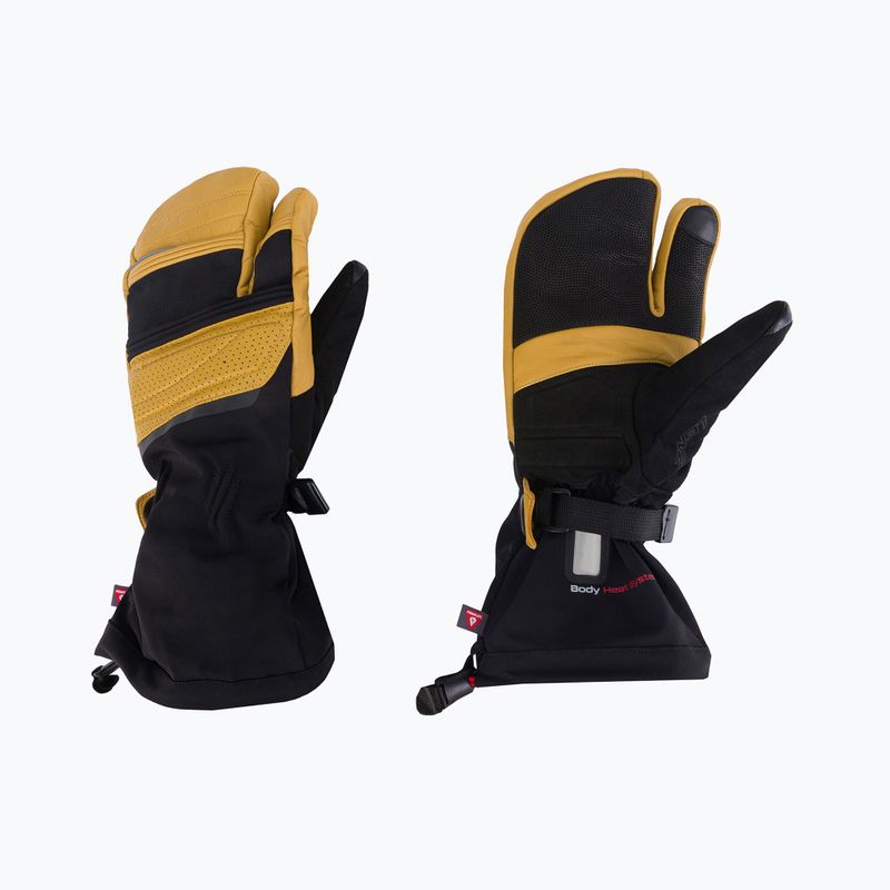 LENZ Heat Glove 8.0 Finger Cap Lobster отопляема ски ръкавица черно-жълта 1207