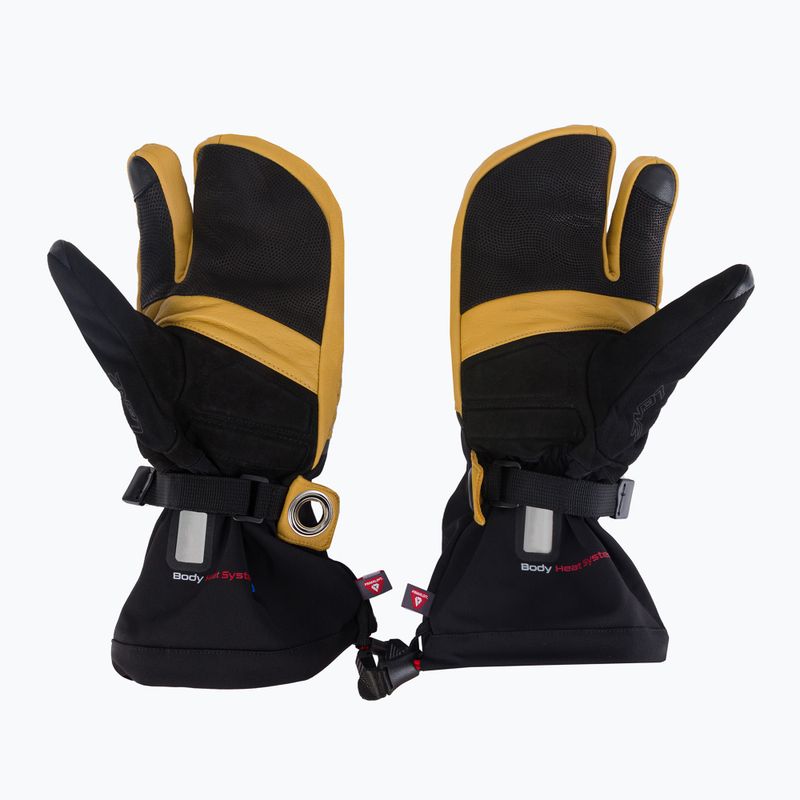 LENZ Heat Glove 8.0 Finger Cap Lobster отопляема ски ръкавица черно-жълта 1207 4