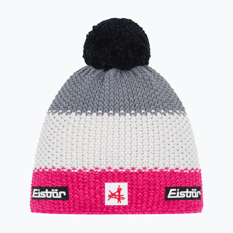 Зимна шапка Eisbar Star Pompon SA pink melange/white/grey