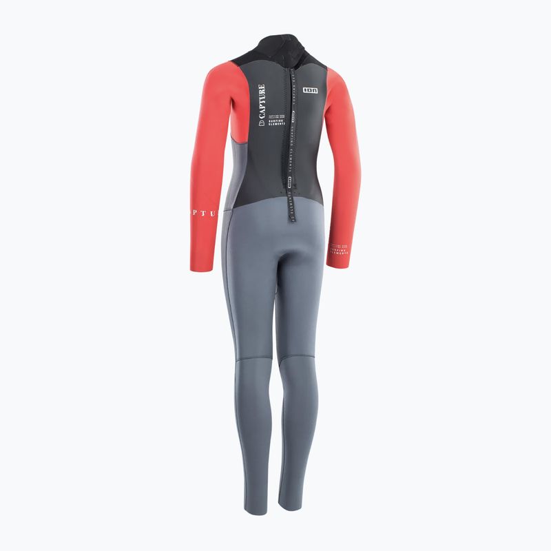 Детски неопренов костюм за сърф ION Capture 4/3 Back Zip Jr steel blue/red 2