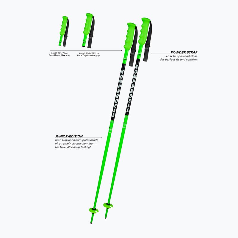 Детски скиорски щеки Komperdell Nationalteam Jr green 2