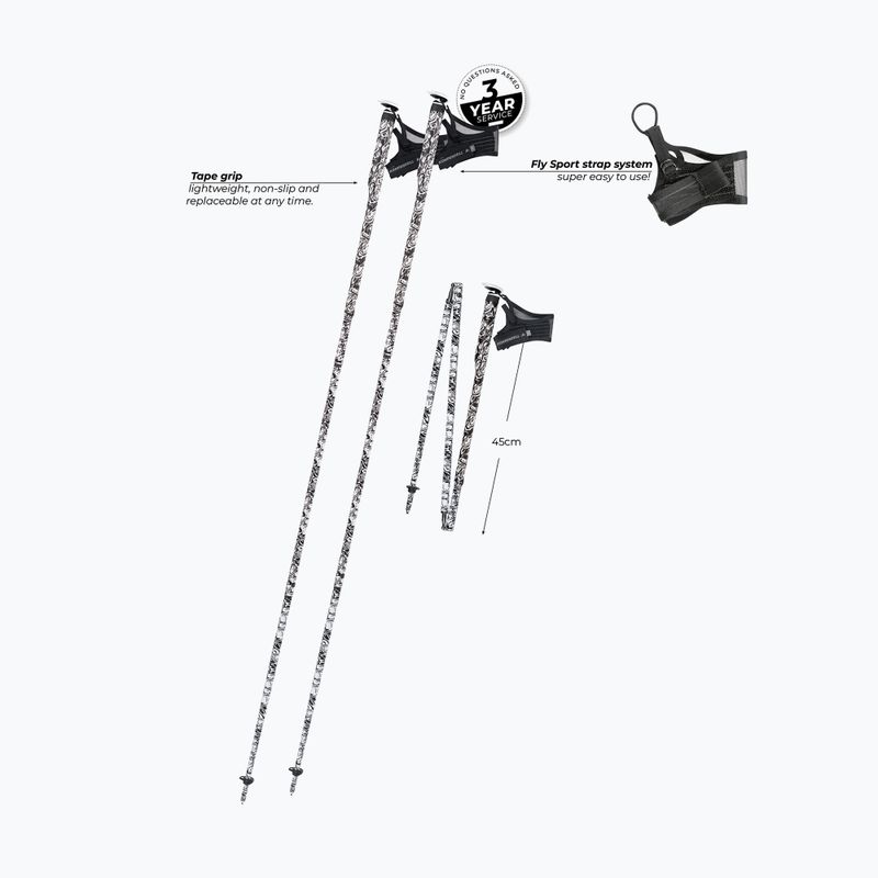 Komperdell FXP Carbon Пръти за бягане Erlkönig черни/бели 2