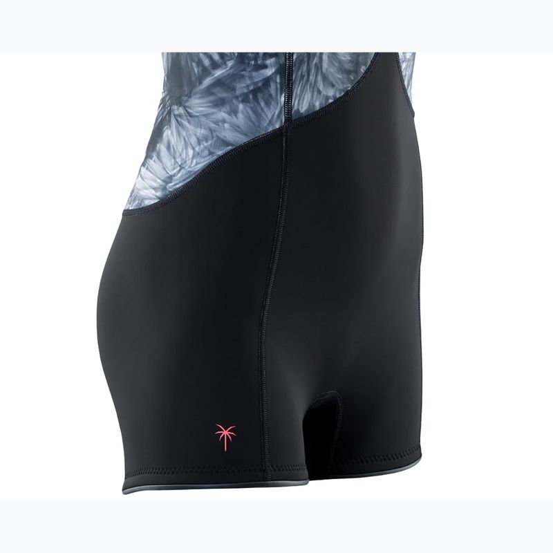 Дамски неопренов костюм за плуване ION Amaze Shorty 2.0 Back Zip black flowers 6