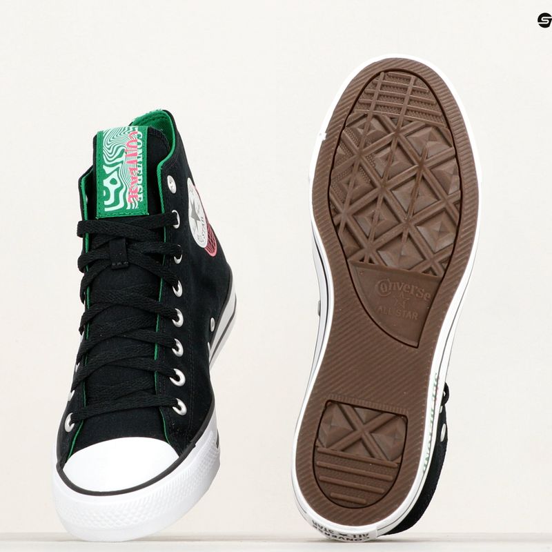 Converse Chuck Taylor All Star Hi черни/зелени/първични розови маратонки 9