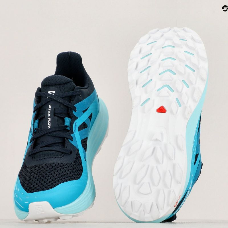 Дамски обувки за бягане Salomon Ultra Flow въглеродно/пауново синьо/бяло 16