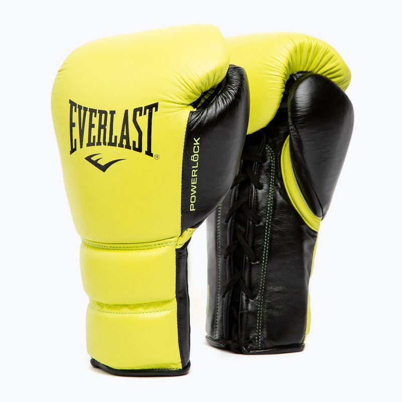 Боксови ръкавици Everlast Powerlock 2 Laced Pro Training neon yellow 7