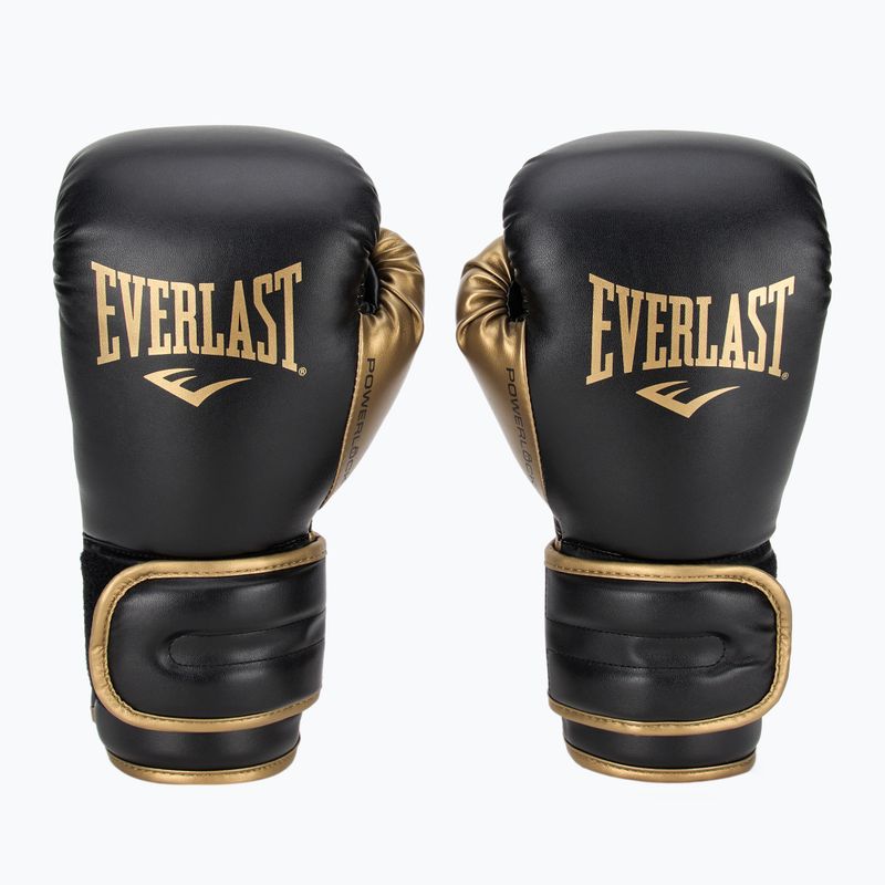 Everlast Powerlock 2 черни/златни боксови ръкавици 2