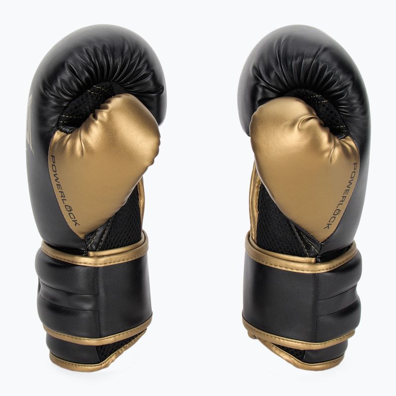 Everlast Powerlock 2 черни/златни боксови ръкавици 4