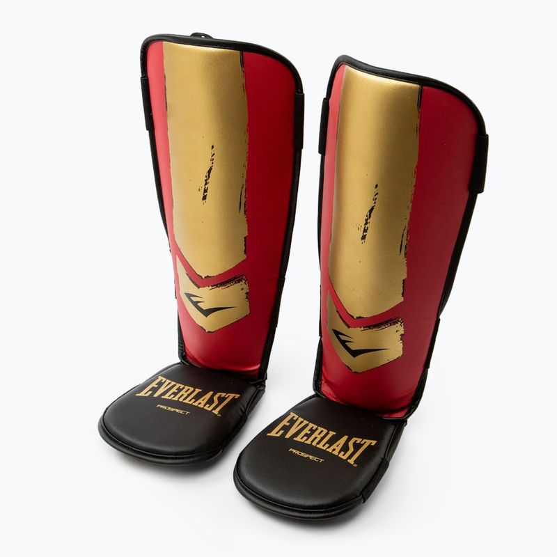 Протектори за подбедрици и стъпала Everlast Prospect Youth red/gold