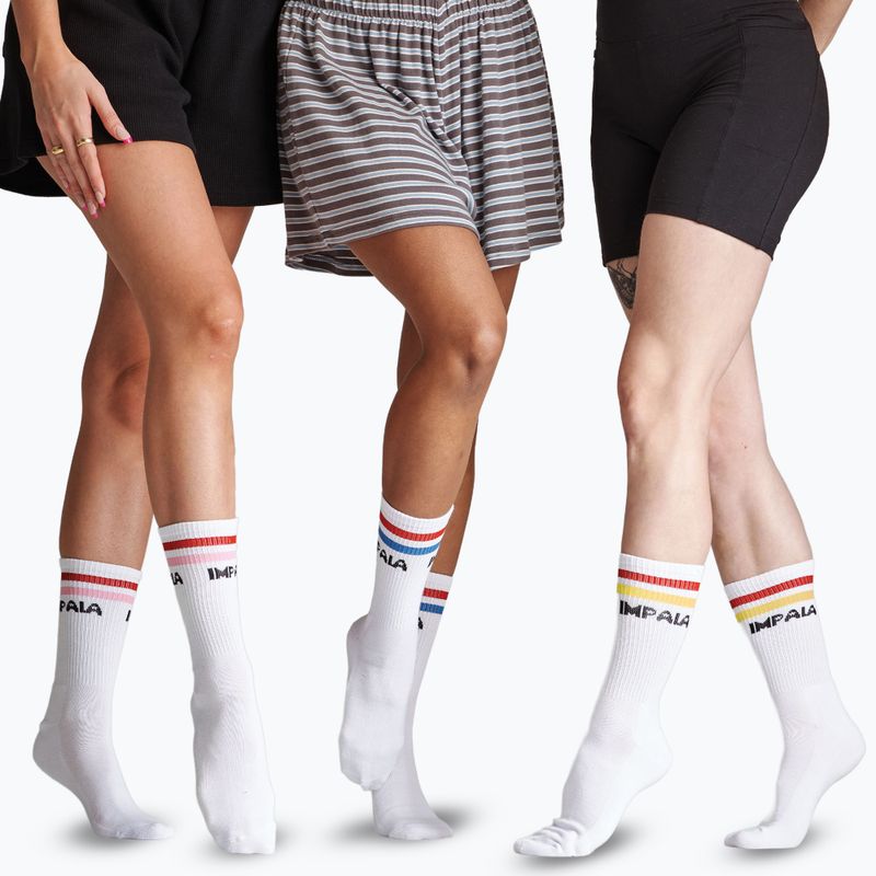 Дамски чорапи IMPALA Stripe 3 чифта бели 3