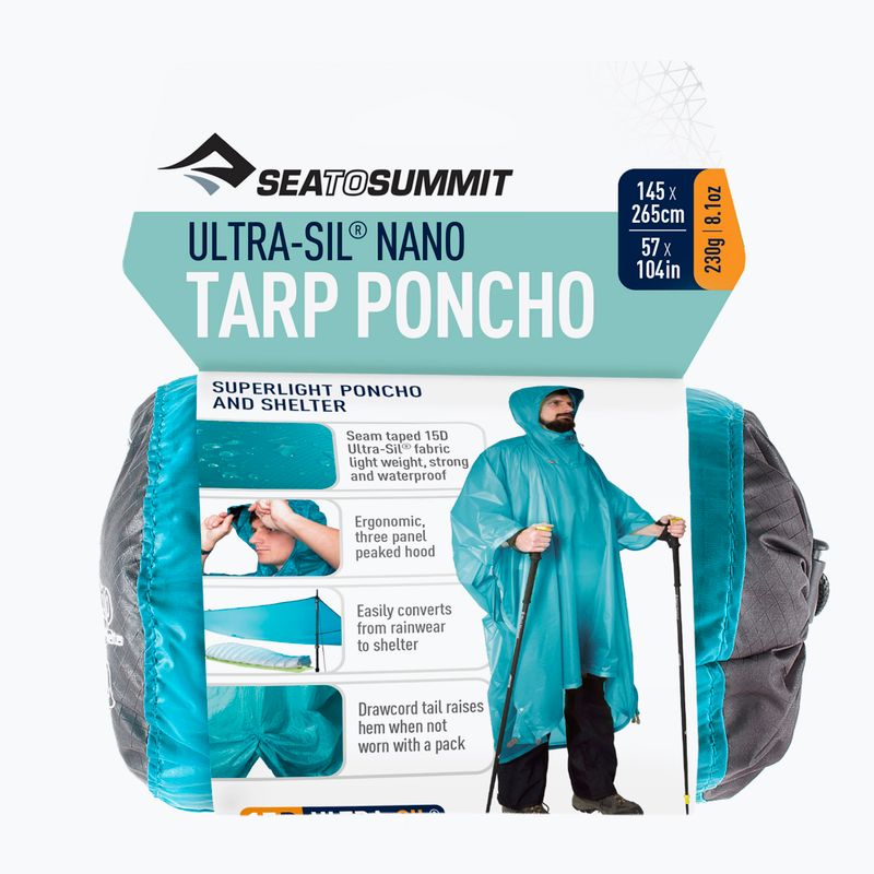 Sea to Summit Ultra-Sil Nano Tarp дъждовно пончо синьо APONCHO15DBL 5