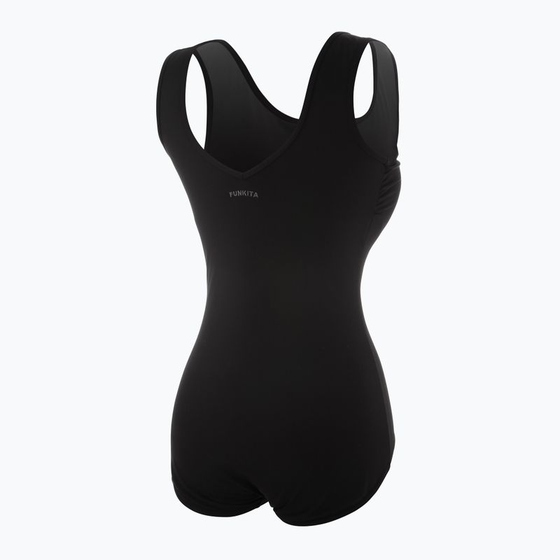 Дамски бански костюм от една част Funkita Zip Front One Piece still black 2