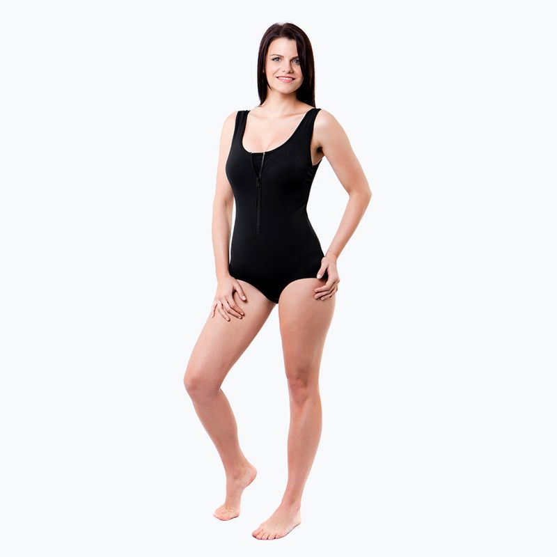 Дамски бански костюм от една част Funkita Zip Front One Piece still black 4