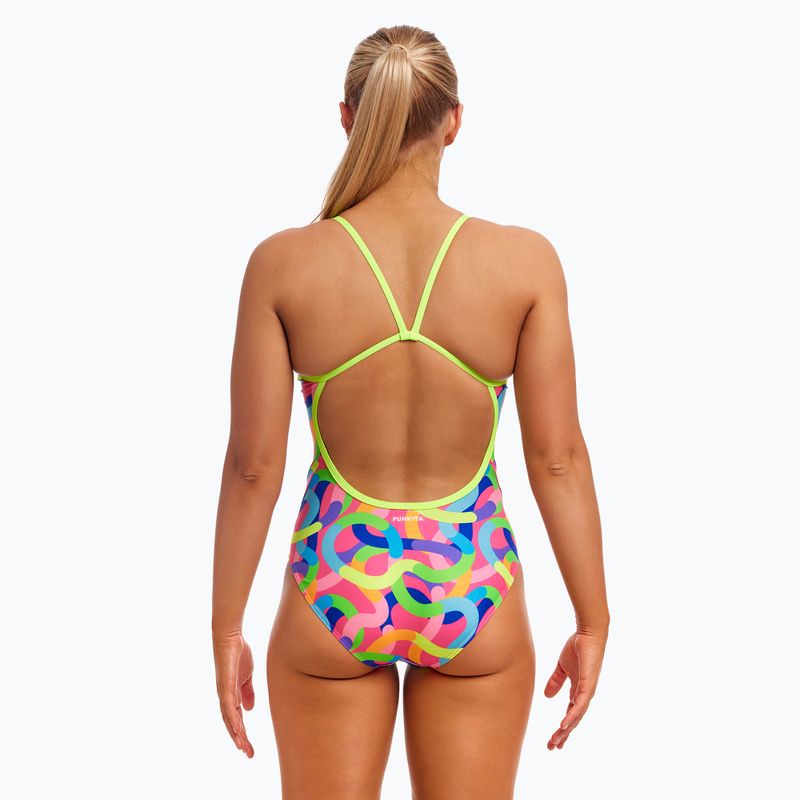 Дамски бански костюм от една част Funkita Single Strap One Piece curly wurly 3