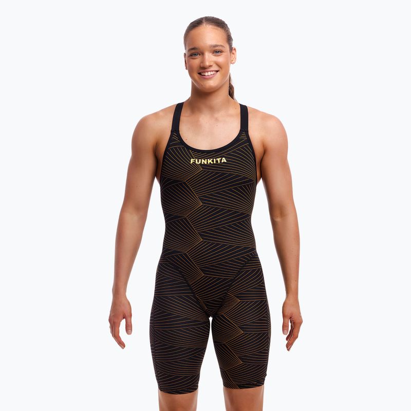 Дамски стартов костюм Funkita Fast Legs One Piece gold weaver 2