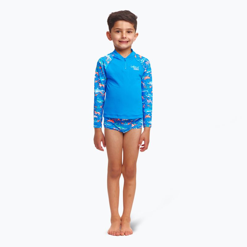 Детски бански с дълъг ръкав Funky Trunks Zippy Rash Vest fin swimming 2