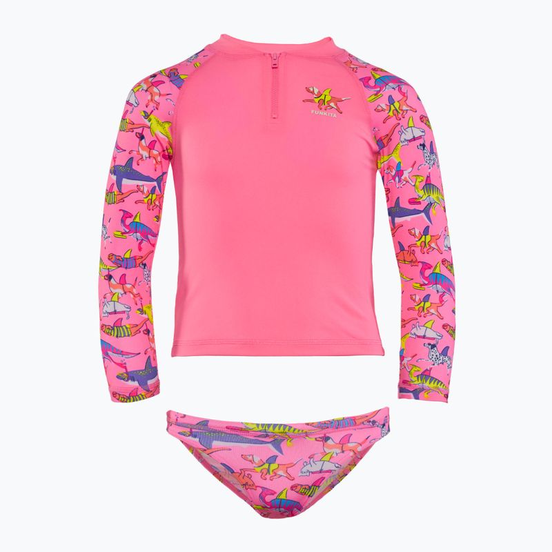Детски бански с дълъг ръкав + долнище Funkita Zippy Rashie & Brief learner lane