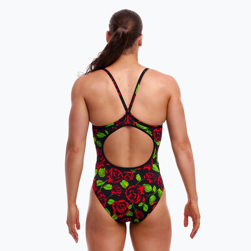 Дамски бански костюм от една част Funkita Diamond Back One Piece black rose 3