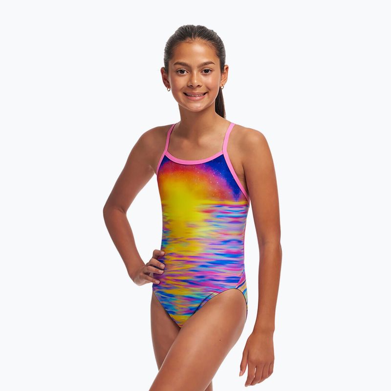 Детски бански костюм от една част Funkita Single Strap One Piece darkinjung sunset