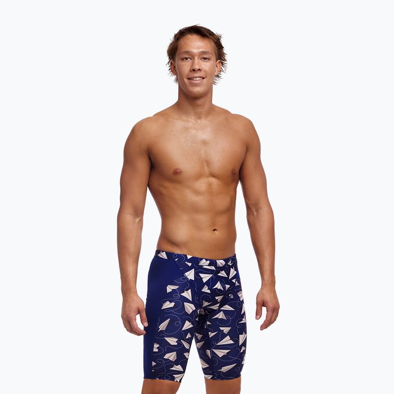 Мъжки шорти за плуване тип клин Funky Trunks Training Jammers paper plain