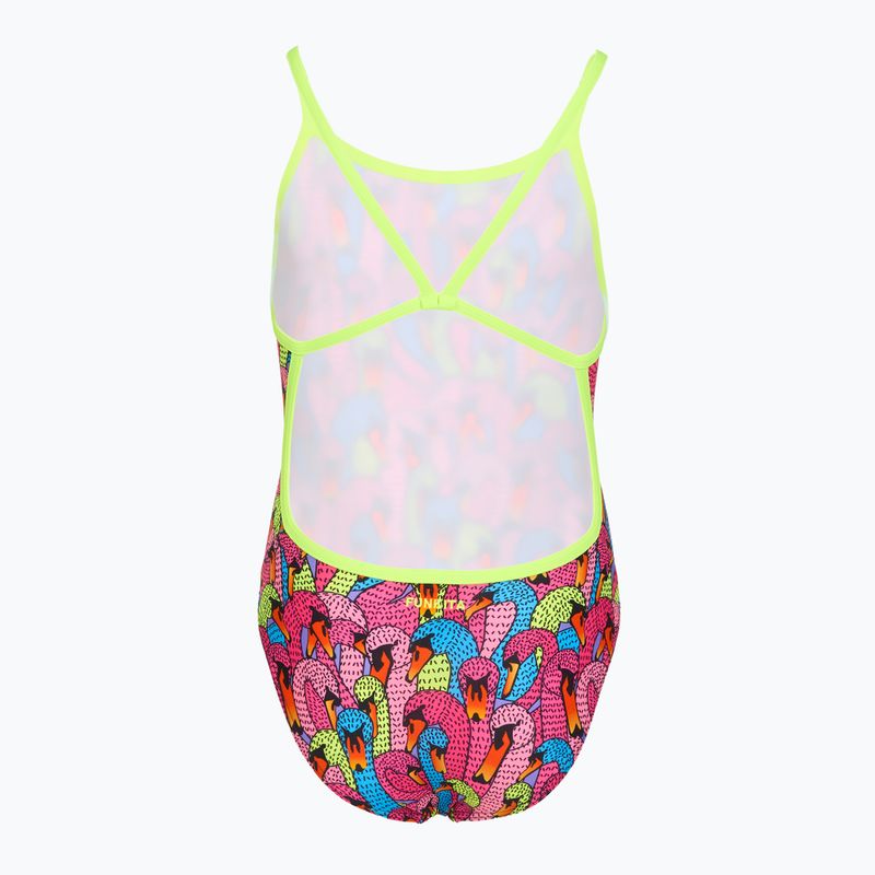 Детски цял бански костюм Funkita Single Strap One Piece swan city 2
