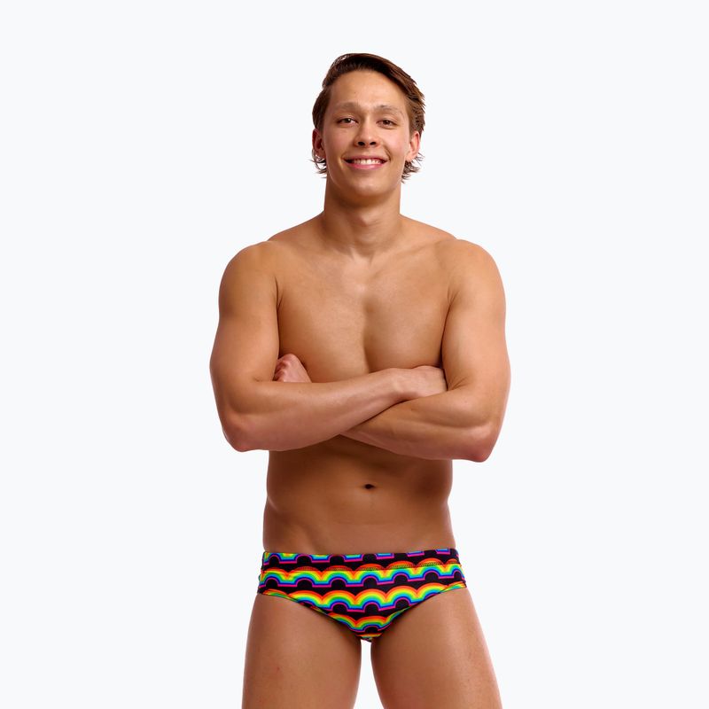 Мъжки плувни слипове Funky Trunks Classic Brief in rainbow 3