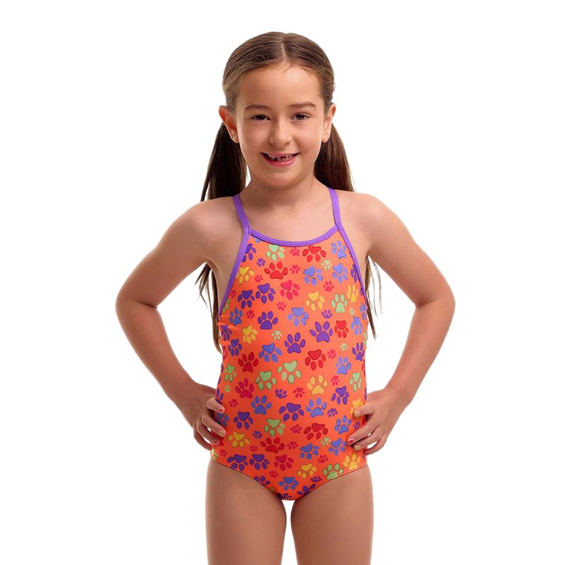 Детски цял бански костюм Funkita Printed One Piece paw paw 2