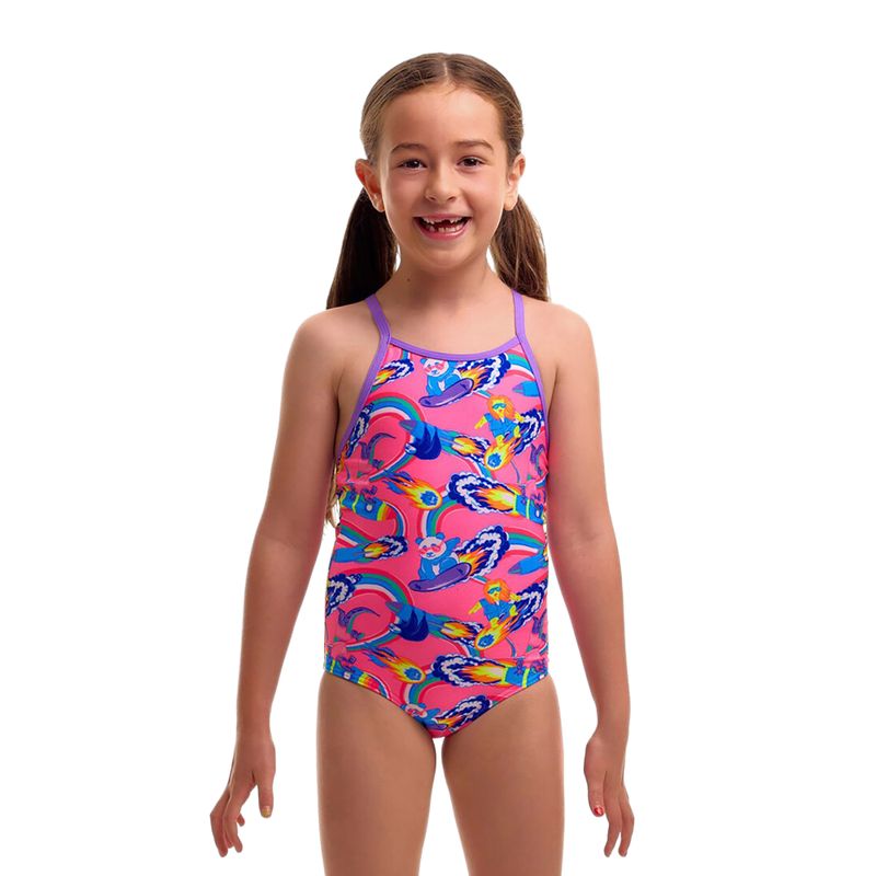 Детски цял бански костюм Funkita Printed One Piece sweet surfers 2